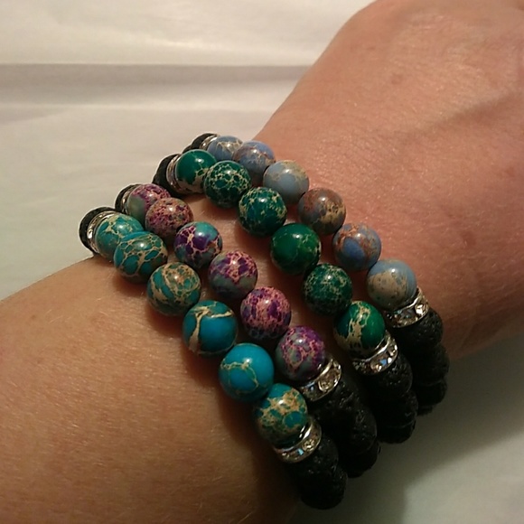 Creative Adornment Jewelry - Jasper lava rock Bracelets